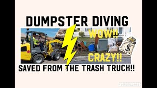 DUMPSTER DIVING - PEOPLE THROW AWAY GREAT STUFF ..SEE WHAT WE SAVED FROM THE GARBAGE TRUCK!!!! WOW!!