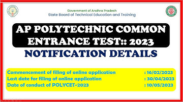 DETAIL DESCRIPTION OF AP POLYCET 2023 NOTIFICATION