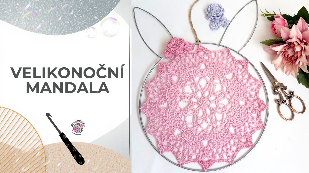 Návod na Velikonoční háčkovanou mandalu | Jarní dekorace zajíček | Crochet Easter DIY