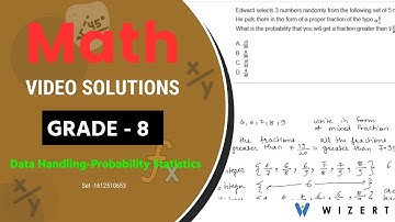 Math Data Handling-Probability Statistics Video Lessons for Grade 8 - Set 1612510653
