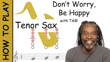 How to play Don't Worry be Happy on Tenor Saxophone | Sheet Music with Tab