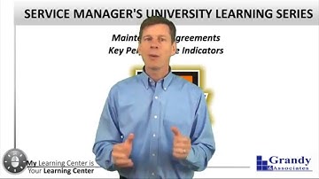 Service Managers University - Module 5 - Maintenance Agreements,   Key Performance Indicators