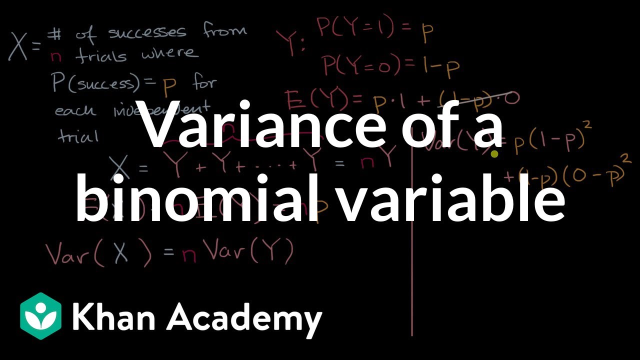 Variance Of A Binomial Variable Video Khan Academy