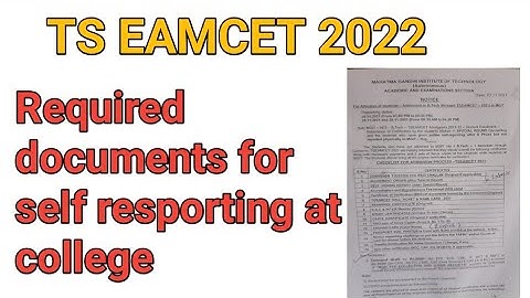 Ts eamcet  required documents for self reporting//2022(@gmrsedutech5205 )
