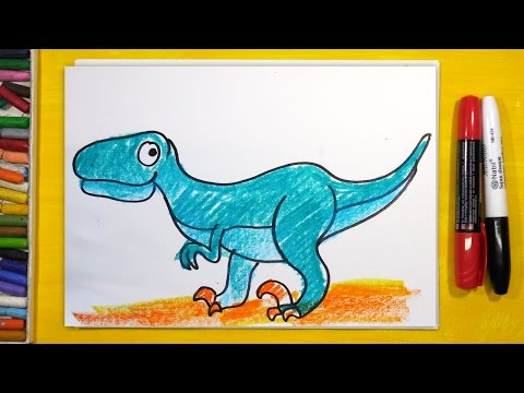 Как нарисовать Динозавра (ВЕЛОЦИРАПТОР) | Урок рисования для детей от 3 лет