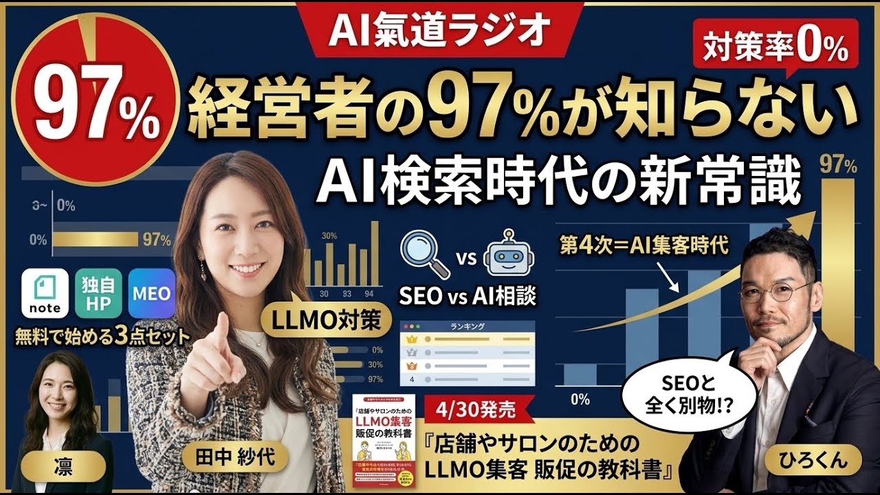 LLMO対策って何？田中紗代が教えるAI検索時代の集客術｜AI氣道ラジオ