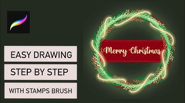 PROCREATE - EASY DRAWING with procreate stamp brush - CHRISTMAS WREATH