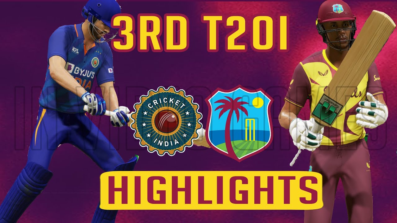 India vs West Indies 3rd T20 Full Match highlights IND vs WI 3rd T20 Cricket 22