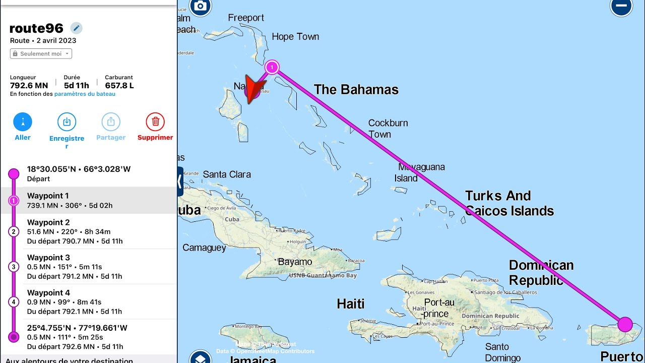 Traversée de PUERTO RICO à NASSAU BAHAMAS