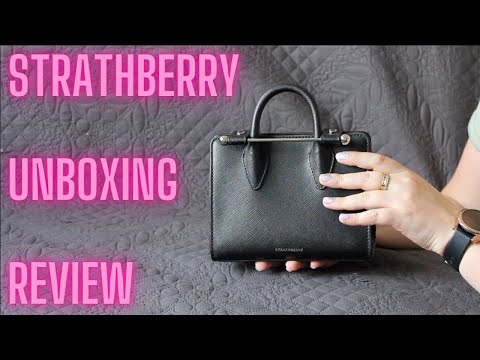 Strathberry Midi Leather Tote in Black