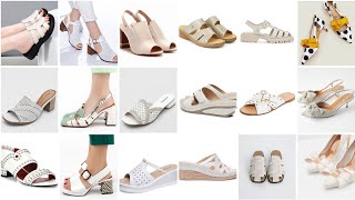 Trending white shoes 2024 | best soft slippers for women | high heels sandals collection screenshot 4