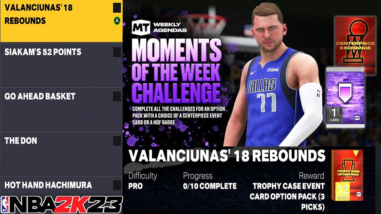 NEW MOMENTS OF THE WEEK CHALLENGES IN NBA 2K23 MyTEAM! CENTERPIECE OR