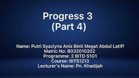 BITS1213 OPERATING SYSTEM (PART 4)