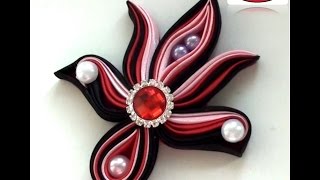 МК подвеска Канзаши Цветы и украшения из лент DIY Kanzashi Ribbon flowers