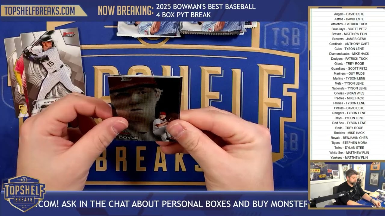 2025 Bowman's Best Baseball 4 Box PYT Break | Top Shelf Breaks | 3/11/26