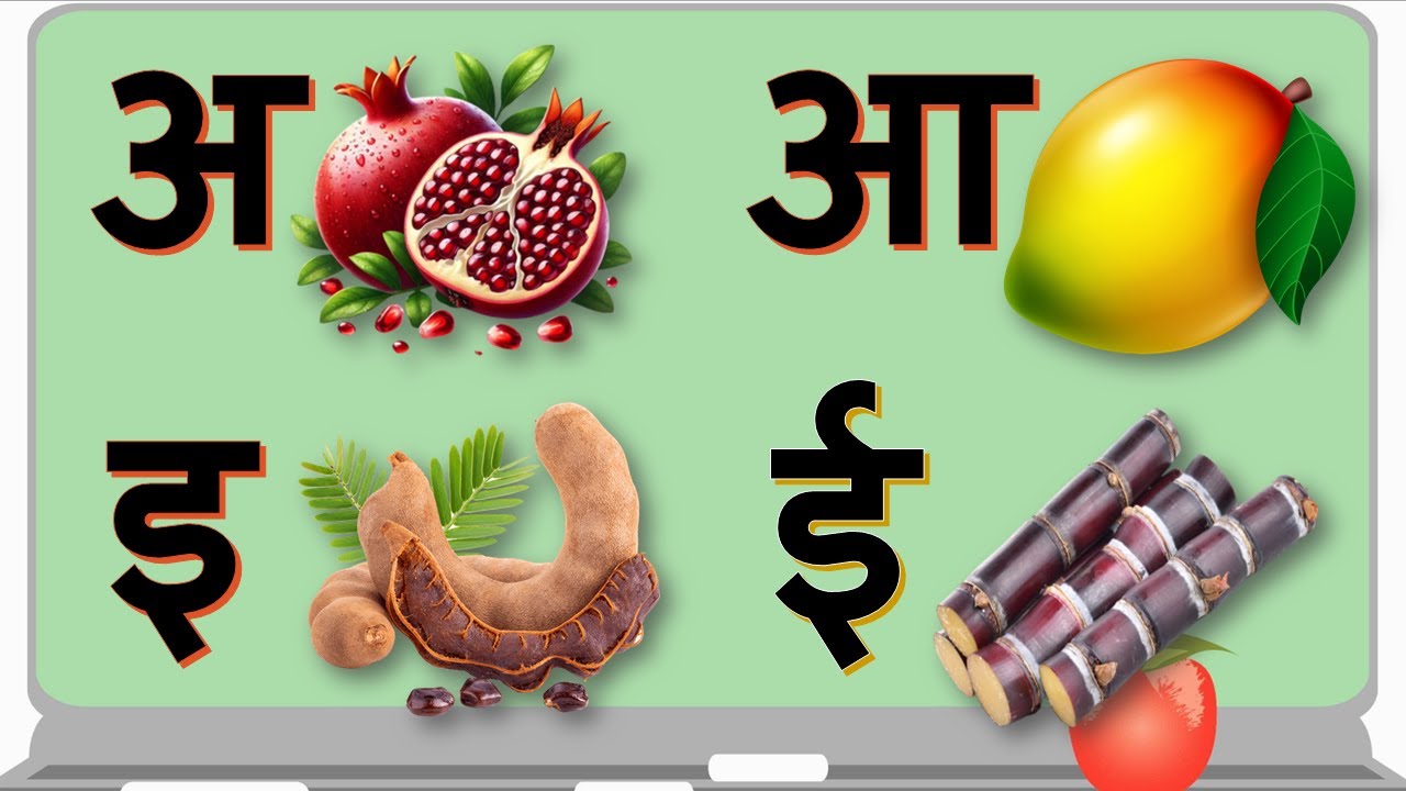A se Anar, अ से अनार, आ से आम, Hindi Varnamala, Hindi Alphabet and ...