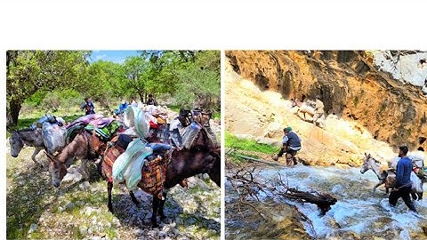 The migration of nomads through dangerous paths and raging rivers.