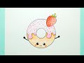 Drawing strawberry donut