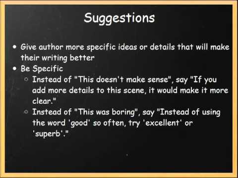 Tips for Peer Editing