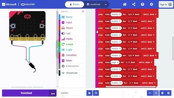 MakeCode Microbit - Happy Birthday Song