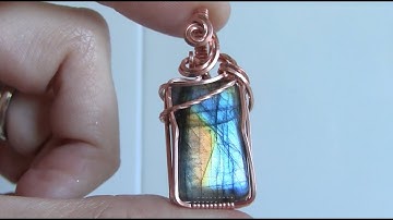 Rectangular Cabochon Pendant Wire Wrap Tutorial Beginner