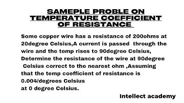 Sample problem on temperature coefficient