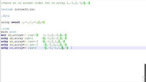 ascending sort using assembly masm615