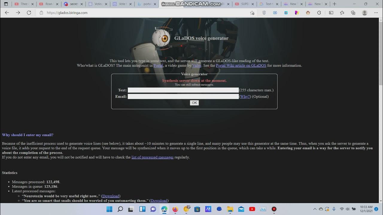 GLaDOS Text To Speech! YouTube