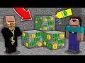 Minecraft NOOB vs PRO: WHY THIS RICH VILLAGER SELL MONEY ORE FOR 1$ TO NOOB SO CHEAP? 100% trolling