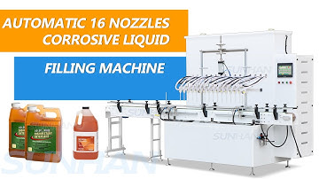 How To Use Automatic 16 Heads Corrosive Liquid Filling Machine With Diving Filling Nozzles
