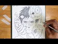 How to draw obito 3 masks  step by step  naruto art
