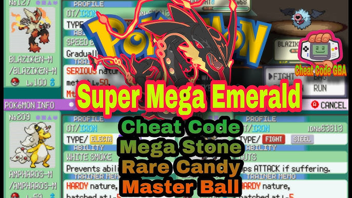 Pokemon Emerald Multiplayer cheat code for rare candy,master ball,All  starters 