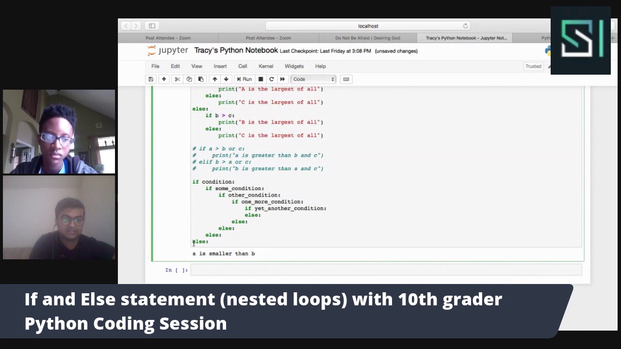 Python Coding Session with 10th grader - Loops, If & Else Statements ...