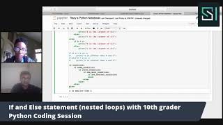 Python Coding Session with 10th grader - Loops, If & Else Statements
