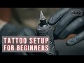 How to set up tattoo station  wrap a tattoo machine
