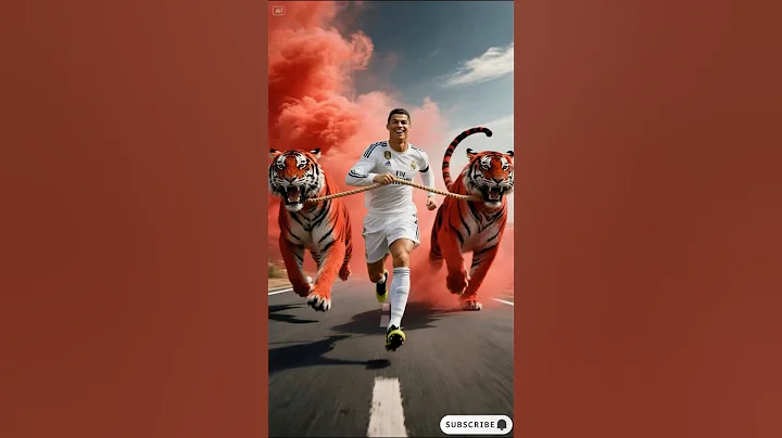 Messi, Neymar & Mbappé’s Lion vs Ronaldo’s Tigers  #ronaldo #goat #messi #ronaldoai #aifunnyshorts