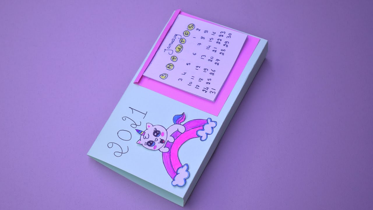 How to make a 2021 desk calendar | diy calendar |paper Mini calendar ...