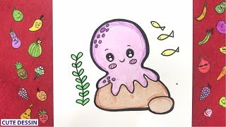 Comment Dessiner Et Colorier Une Pieuvre Mignon Facilement Etape Par Etape 2 Dessin Pieuvre Youtube