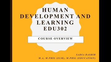 EDU302 Lecture4 Part1 || Theories of Human Development || Human Development and Learning