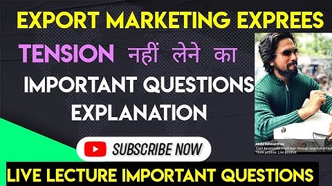 Lec3 Indian Foreign Trade Policy  Export Marketing Module 2 Tybcom sem5  important Questions ARK SIR