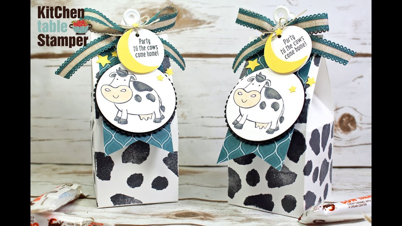 Stampin' Up Over the Moon Milk Carton Box Tutorial with Kitchen Table ...