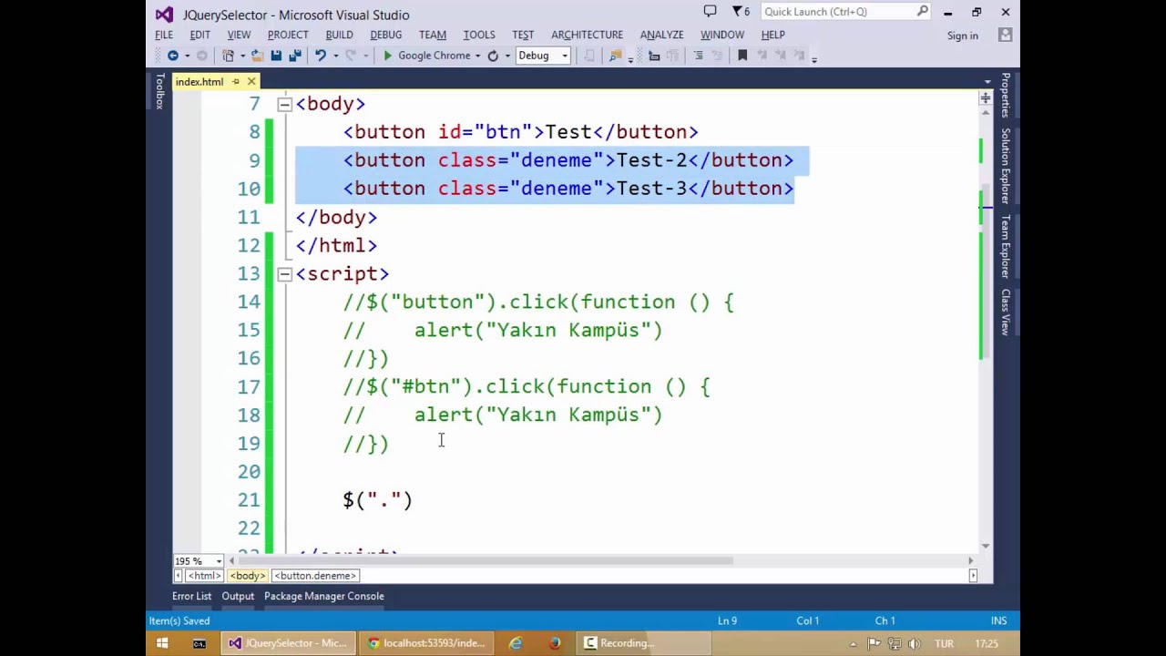 Yakın Kampüs - JQuery - Ders 2 - Selectors - YouTube
