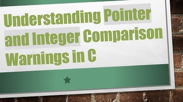 Understanding Pointer and Integer Comparison Warnings in C