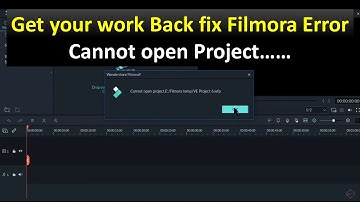 Filmora Error Cannot open saved Project fixed 😊