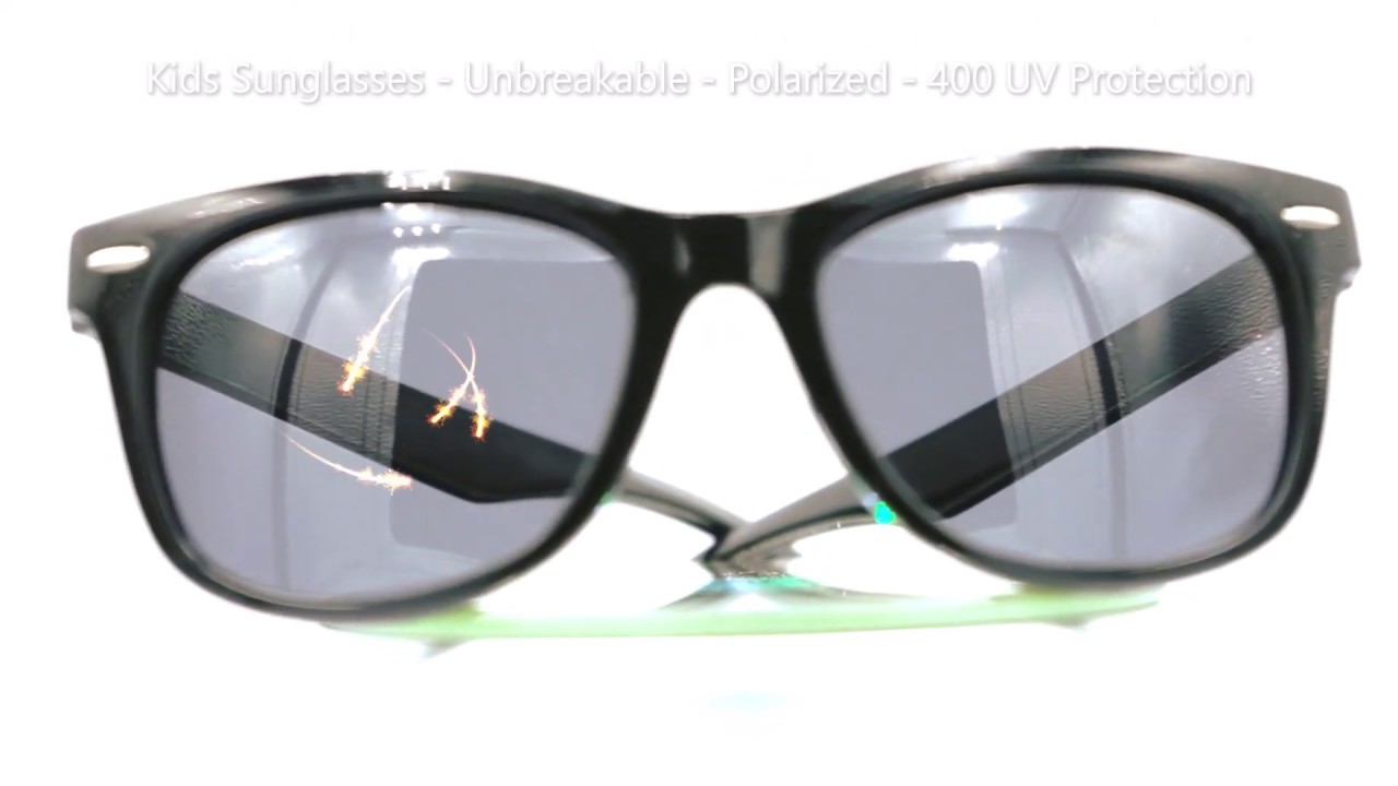 Unbreakable Polarized Kids Sunglasses 400 UV Black