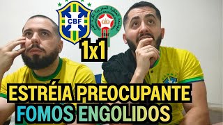 REACT MELHORES MOMENTOS BRASIL 1X1 MARROCOS - MARROCOS AMASSOU E FOI ASSUSTADOR