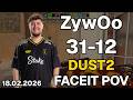 ZywOo (31-12, 2.58 K/D) Dust2 | FACEIT POV DEMO CS2 | Feb 18, 2026 00:45 UTC