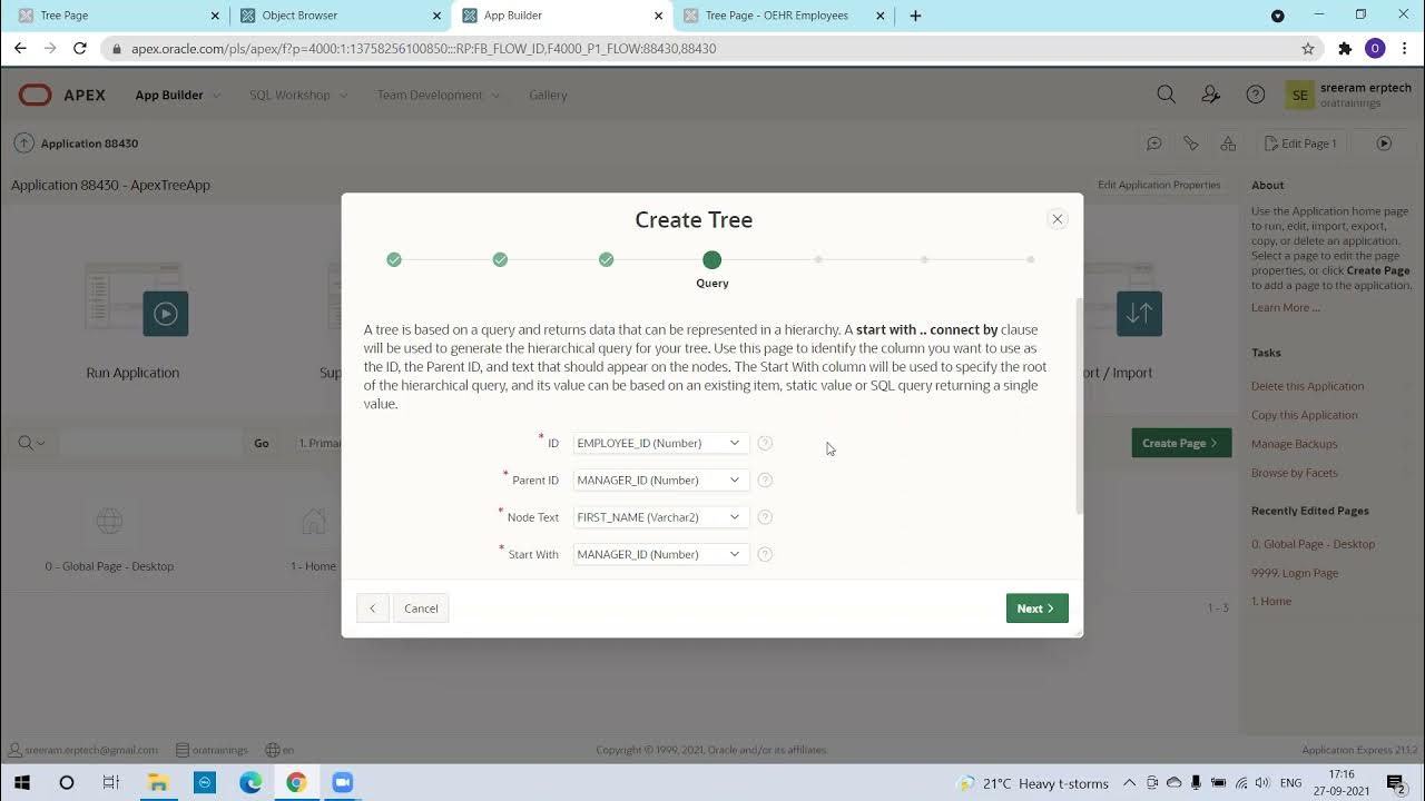 Oracle APEX - Tree Sample - for OEHR Employees Table - YouTube