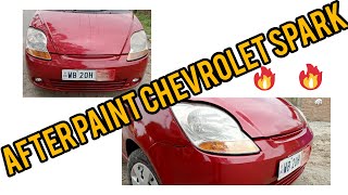 Chevrolet Spark bonnet and bumper and mudguard full damage denting painting