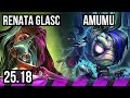 RENATA GLASC &amp; Aphelios vs AMUMU &amp; Jinx (SUP) | NA Master | 25.18